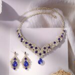 2pcs/Set Fashionable Multi-Color Rhinestone Necklace Set - Image 8