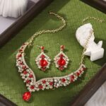 2pcs/Set Fashionable Multi-Color Rhinestone Necklace Set - Image 9