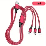 3-In-1 Fast Charging USB Cable – 1.2M Nylon Braided Multi-Connector Charging Cable for iPhone, Samsung, Android & Type-C Devices - Image 4