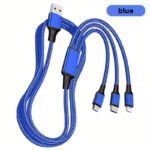 3-In-1 Fast Charging USB Cable – 1.2M Nylon Braided Multi-Connector Charging Cable for iPhone, Samsung, Android & Type-C Devices - Image 3