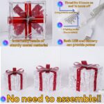 3-Piece Christmas Gift Box Set – Transparent Decorative Gift Boxes with Red Bows - Image 7