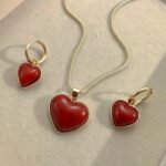 3-Piece Elegant Heart Pendant Necklace & Earrings Set – Fashionable Jewelry Set for Women - Image 3