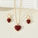 3-Piece Elegant Heart Pendant Necklace & Earrings Set – Fashionable Jewelry Set for Women - Image 5
