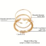 3-Piece Vintage Rhinestone Butterfly Bracelet Set – Elegant Gold-Tone Tennis Chain Bracelets for Women - Image 3