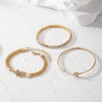 3-Piece Vintage Rhinestone Butterfly Bracelet Set – Elegant Gold-Tone Tennis Chain Bracelets for Women - Image 8