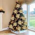 36-Piece Glitter Christmas Floral Ornament Set – 12 Flower Decorations with Clips & Stems - Image 19