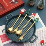 4/6-Piece Christmas Stainless Steel Spoon & Fork Set – Cute Cartoon Holiday Tableware for Parties and Gifting - Image 12