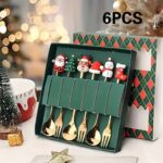 4/6-Piece Christmas Stainless Steel Spoon & Fork Set – Cute Cartoon Holiday Tableware for Parties and Gifting - Image 15