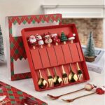 4/6-Piece Christmas Stainless Steel Spoon & Fork Set – Cute Cartoon Holiday Tableware for Parties and Gifting - Image 16