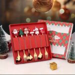 4/6-Piece Christmas Stainless Steel Spoon & Fork Set – Cute Cartoon Holiday Tableware for Parties and Gifting - Image 17