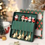 4/6-Piece Christmas Stainless Steel Spoon & Fork Set – Cute Cartoon Holiday Tableware for Parties and Gifting - Image 3