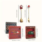 4/6-Piece Christmas Stainless Steel Spoon & Fork Set – Cute Cartoon Holiday Tableware for Parties and Gifting - Image 4