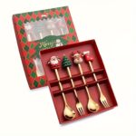 4/6-Piece Christmas Stainless Steel Spoon & Fork Set – Cute Cartoon Holiday Tableware for Parties and Gifting - Image 8