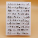 50 Pairs Random Mixed Resin Plastic Glue Needle Small Ear Studs Set