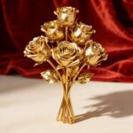 6pcs Faux Golden Rose Stems – Realistic Artificial Flowers for Home, Party & Holiday Decoration - Image 8