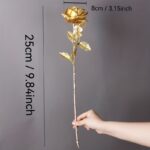 6pcs Faux Golden Rose Stems – Realistic Artificial Flowers for Home, Party & Holiday Decoration - Image 7