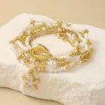 6pcs Retro Beach Style Starfish & Beaded Bracelet Set