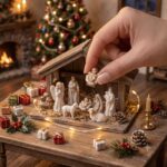 7pcs Miniature Nativity Scene Set – Holy Family Figurines with Shepherd, Angel & Sheep Christmas Religious Decor
