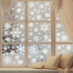 80pcs Snowflake Window Stickers – Removable Static Cling Christmas Decals for Glass Windows & Holiday Decor - Image 5