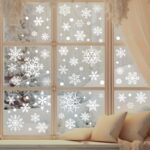 80pcs Snowflake Window Stickers – Removable Static Cling Christmas Decals for Glass Windows & Holiday Decor - Image 8