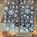 80pcs Snowflake Window Stickers – Removable Static Cling Christmas Decals for Glass Windows & Holiday Decor - Image 11