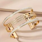 Adjustable Vintage Multi-Layer Bangle Bracelet for Women – Elegant Gold-Tone Fashion Cuff