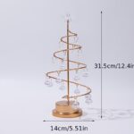 Christmas Tree Copper Wire Night Light – Crystal Pendant Holiday Table Decor - Image 3