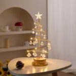 Christmas Tree Copper Wire Night Light – Crystal Pendant Holiday Table Decor - Image 7
