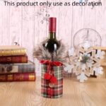 Christmas Wine Bottle Decorative Cover – Burlap Sleeve with Faux Fur Collar for Holiday Decor - Image 3