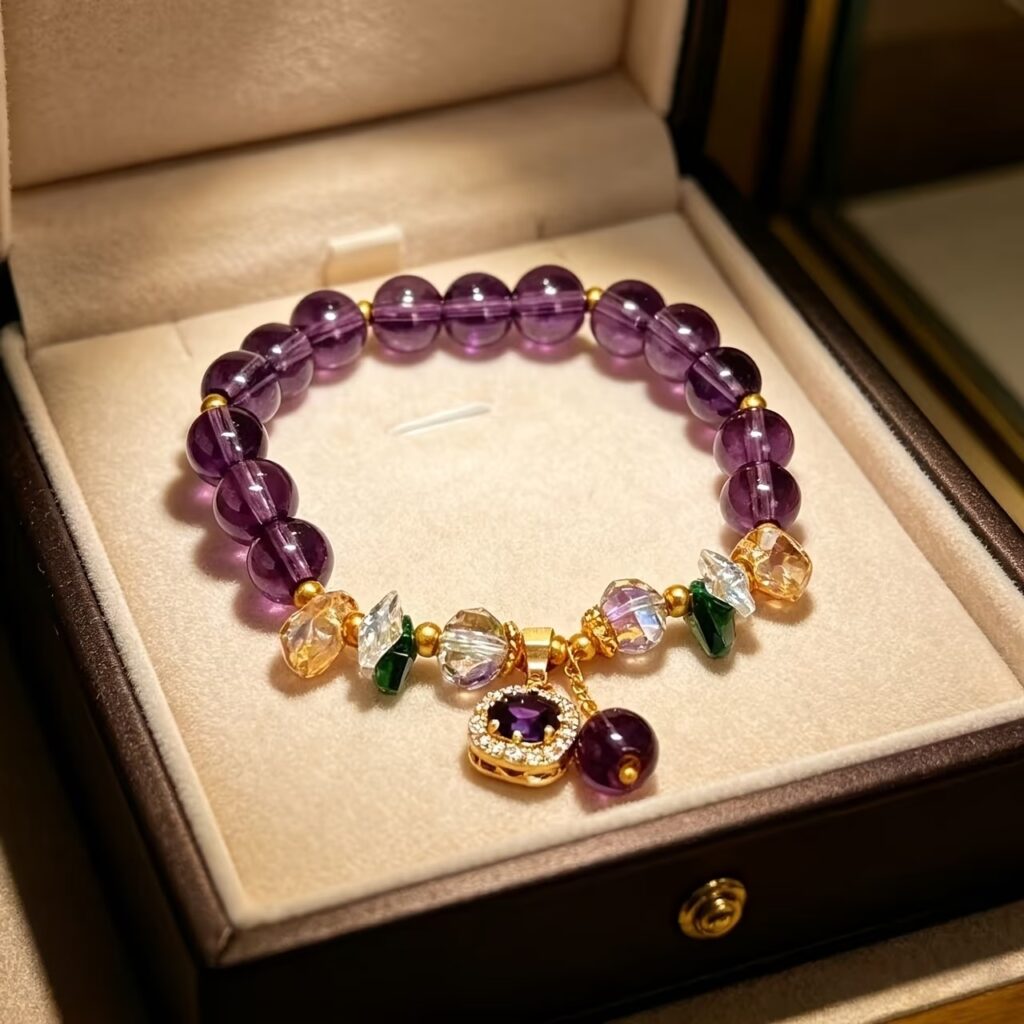 Classic Amethyst Bead Bracelet