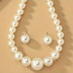 French Romantic Pearl Necklace & Stud Earrings Jewelry Set - Image 6