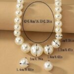 French Romantic Pearl Necklace & Stud Earrings Jewelry Set