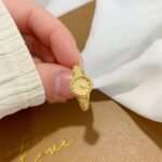 Golden Watch Ring for Women – European & American Style Light Luxury Adjustable Fashion Ring - Image 6