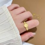 Golden Watch Ring for Women – European & American Style Light Luxury Adjustable Fashion Ring