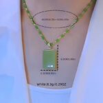 High-End Green Pendant Necklace – Elegant Beaded Chain with Rectangular Pendant for Daily Wear & Christmas Gifts - Image 5