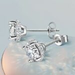 JOYHERS Plated Synthetic Zirconia Stud Earrings – Minimalist Round Hoop Design for Women & Men - Image 4