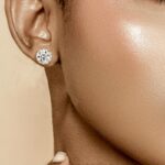 JOYHERS Plated Synthetic Zirconia Stud Earrings – Minimalist Round Hoop Design for Women & Men