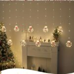 LED Christmas Curtain Lights with Wishing Ball & Snowman Tree Hanging Decorations – 3m Holiday Window Lights for Home & Party Decor - Image 13