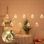 LED Christmas Curtain Lights with Wishing Ball & Snowman Tree Hanging Decorations – 3m Holiday Window Lights for Home & Party Decor - Image 4