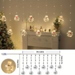 LED Christmas Curtain Lights with Wishing Ball & Snowman Tree Hanging Decorations – 3m Holiday Window Lights for Home & Party Decor - Image 7
