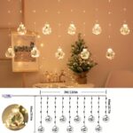 LED Christmas Curtain Lights with Wishing Ball & Snowman Tree Hanging Decorations – 3m Holiday Window Lights for Home & Party Decor - Image 8
