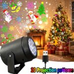 Manual Rotating Christmas Projection Light – USB-Powered 20-Pattern Holiday Projector - Image 2