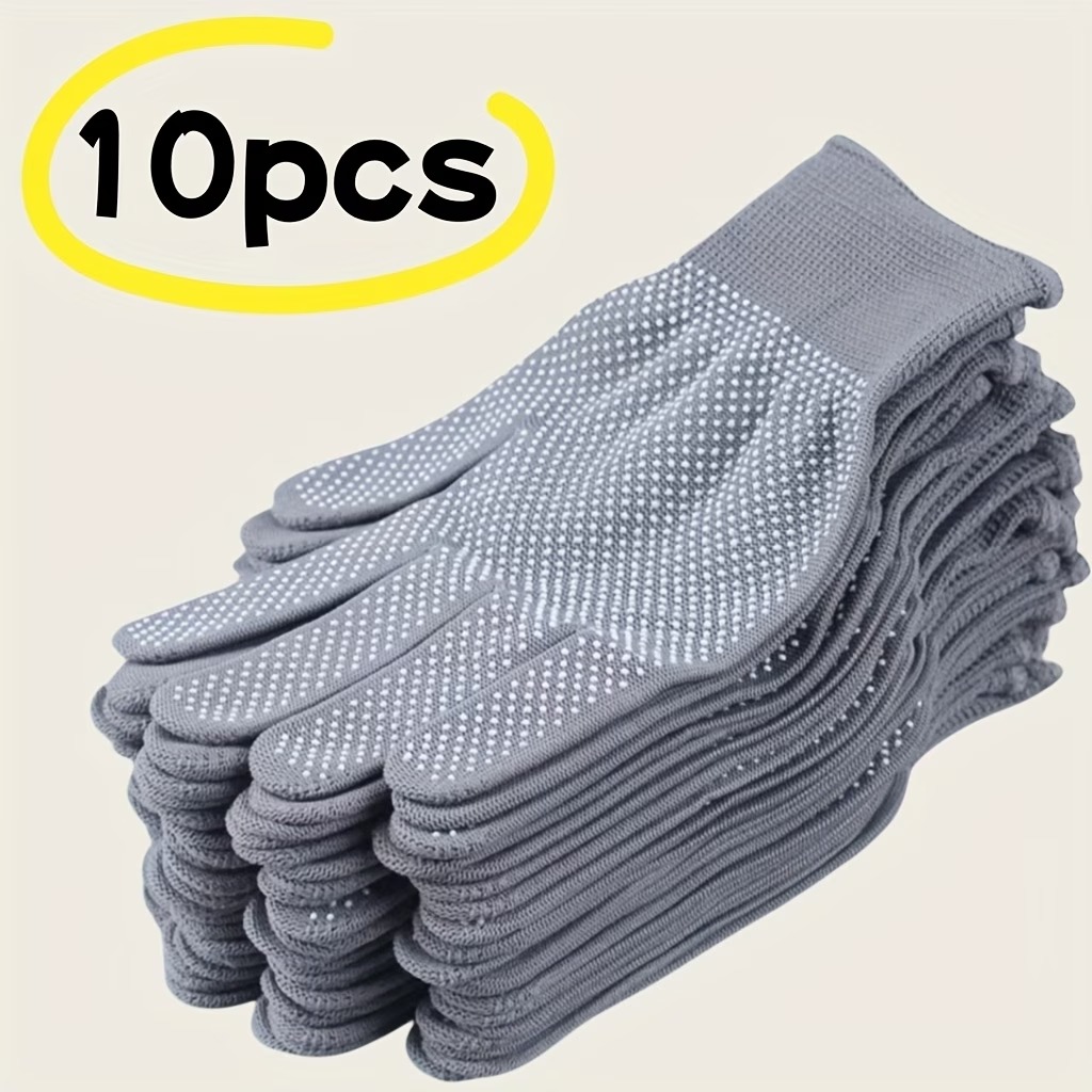 Nylon Dotted Gloves – 10pcs5 Pairs Lightweight Anti-Slip Work Gloves for Outdoor Cycling, Camping & Fishing
