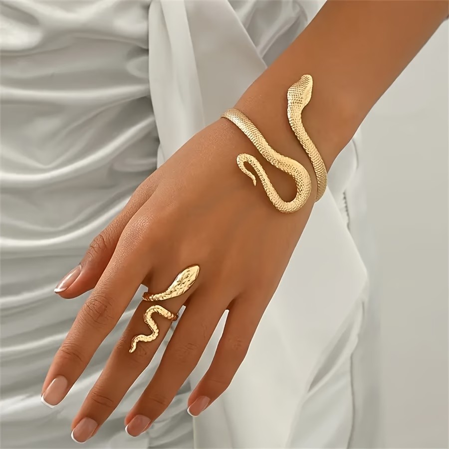 Snake Design Jewelry Set for Women – 2-Piece Gothic Inspired Fashion Accessories