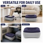 Thickened PVC Air Cushion Footrest, Adjustable Air Support Footstool, Portable Inflatable Foot Pedal for Airplane, Train, Travel, Home & Office - Image 4