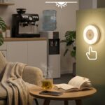 USB Magnetic Cabinet Night Light Touch-Control LED Light, Type-C Rechargeable, 3-Color Changing, Stepless Dimming, Portable Light for Bedroom, Cabinet, Corridor & Closet