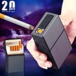 USB Rechargeable Lighter & Cigarette Case – 20-Cigarette Holder with Stylish Durable Design
