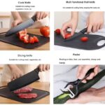5pcs Black Kitchen Knife Set with Cutting Board - Image 8